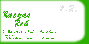 matyas reh business card